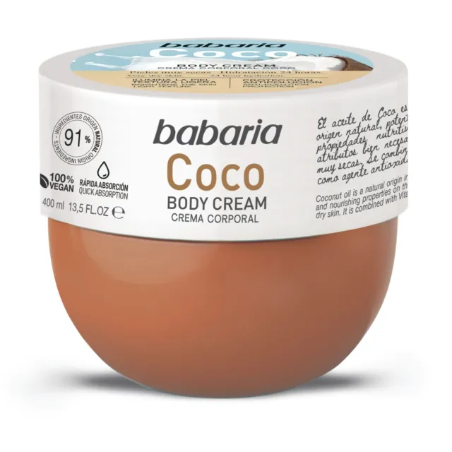 Babaria Coconut Oil Intensive Moisturiser Body Cream 400ml