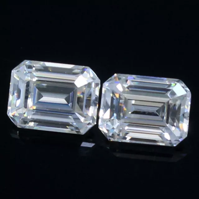 1.20 KT De Colore VVS1 Brillante Taglio Diamante Bianco 6x4 MM Smeraldo Paio