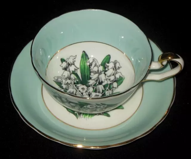 Victoria C&E Bone China England Tea Cup Saucer Hand Painted Lily Of The Valley