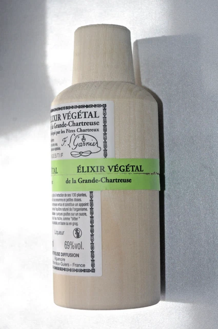 Boite Bois Avec Flacon Vide D'élixir Végétal De La Grande Chartreuse