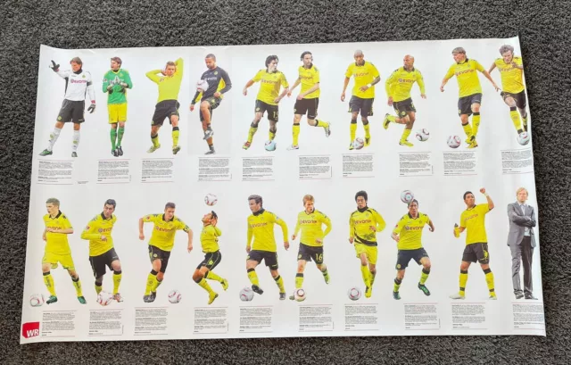 Großes Doppelseitiges PVC Poster BvB Borussia Dortmund Deutscher Meister 10/11 2