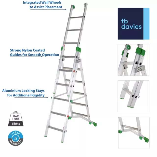 TB Davies Trade Combination Ladder - 3 Section EN131 Professional Ladder