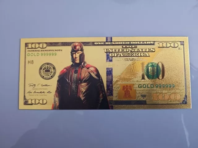 Marvel Magneto Gold Foil Banknote 100 USD