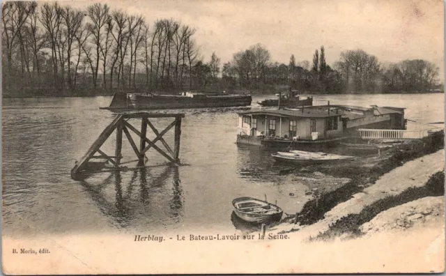 *48949 cpa Herblay - the boat Lavoir sur la Seine