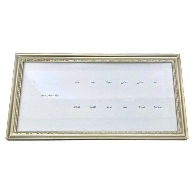 Pottery Barn Kids Silver Leaf Baby's First Year Photos Picture Frame NEW