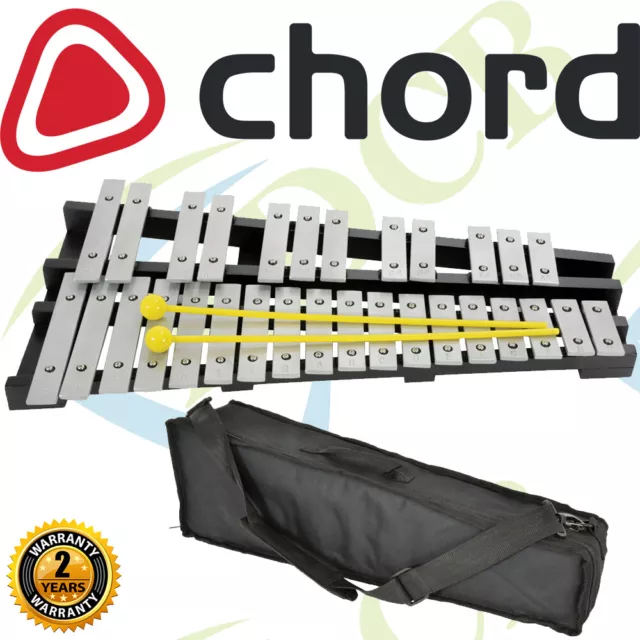 30 Metal Note Engraved Chromatic Glockenspiel G5 To C8 Range With Bag Instrument