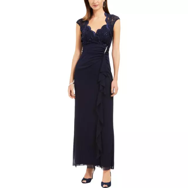 Connected Apparel Womens Lace Long Formal Evening Dress Gown BHFO 0220