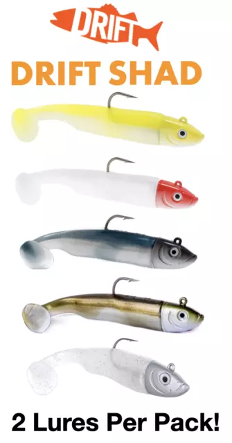 Drift Shad | 2 Full Lures | 30g & 55g Bass Sea Fishing Lure | From Drift Fishing