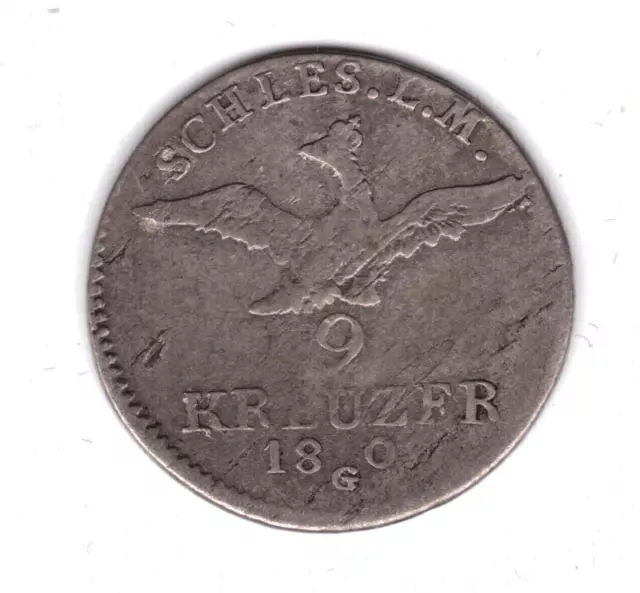 Preußen: 9 Kreuzer 1808 G für Schlesien - RARE