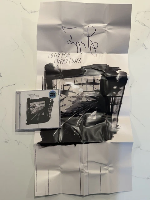 IGGY POP SIGNED Every Loser Folded Poster +Sealed Every Loser Cd