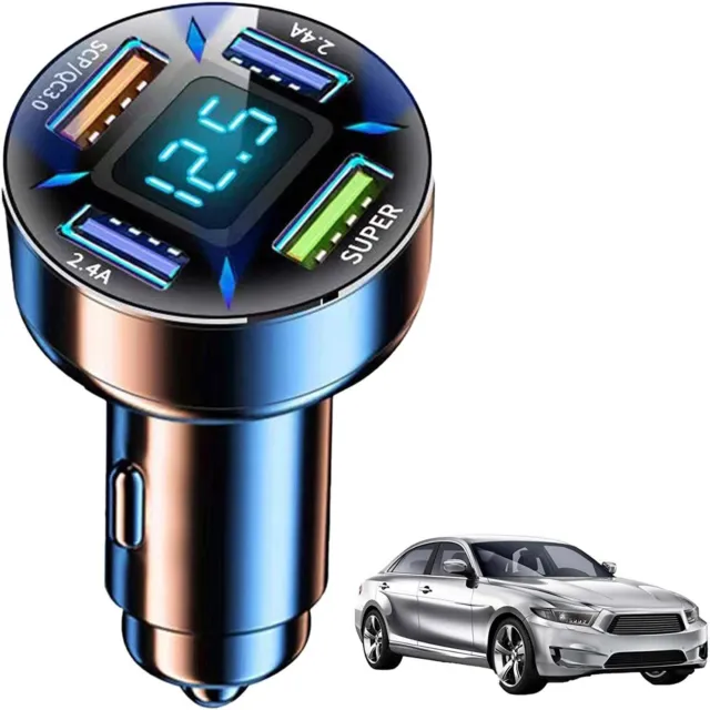 USB C Car Charger Adapter 66 W USB C 4 Ports Fast Car Charger USB Type C Plug