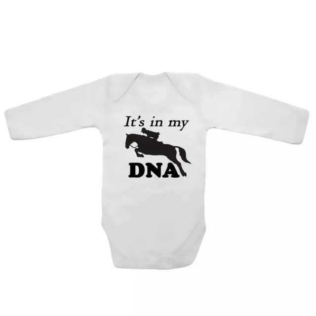 It's in My DNA Horse Riding Baby Vests Bodysuits Grows Long Sleeve Funny Printed