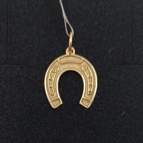 Pendentif Fer à Cheval Or 18K 750 - Avec 3 Zirconias, 13.5 Mm, Neuf Avec étiquettes