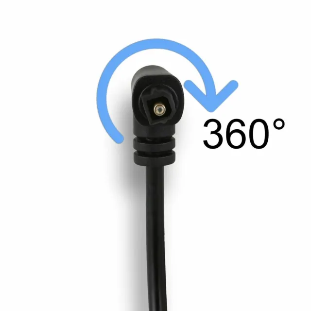 2m Toslink Kabel 2x abgewinkelt und 360° drehbar Optisches Digital Audio Kabel 2