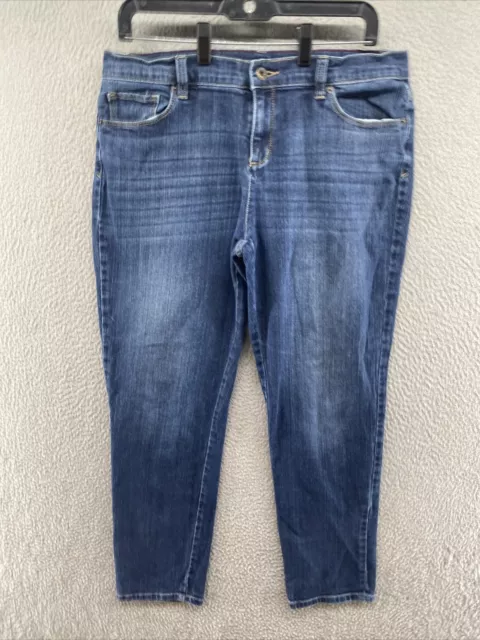 Liz Claiborne City Fit Skinny Boyfriend Jeans Womens Size 14 Blue Denim