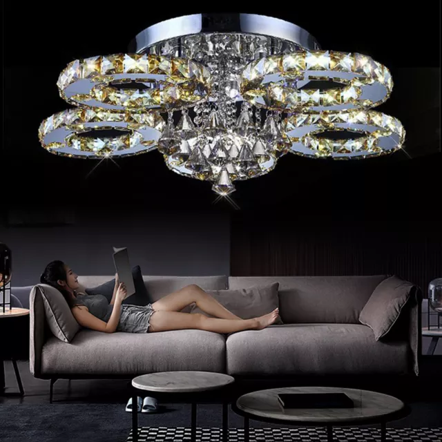 Lámpara de techo de cristal LED lámpara de techo lámpara colgante decoración 76W/88W