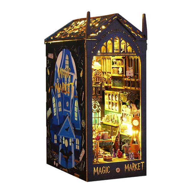 DIY BOOK NOOK Miniature Kits for Adults, 3D Wooden Puzzle Miniature