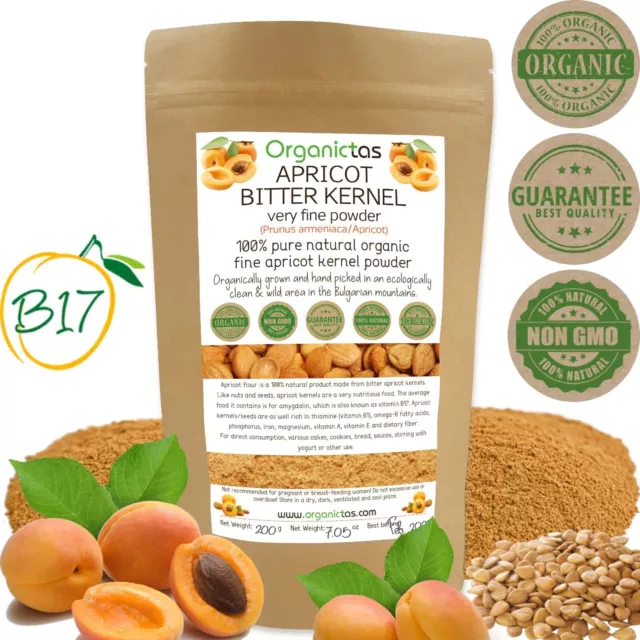 Apricot Bitter Kernel Powder Organic Best Premium Quality  7.05 oz. / 200g