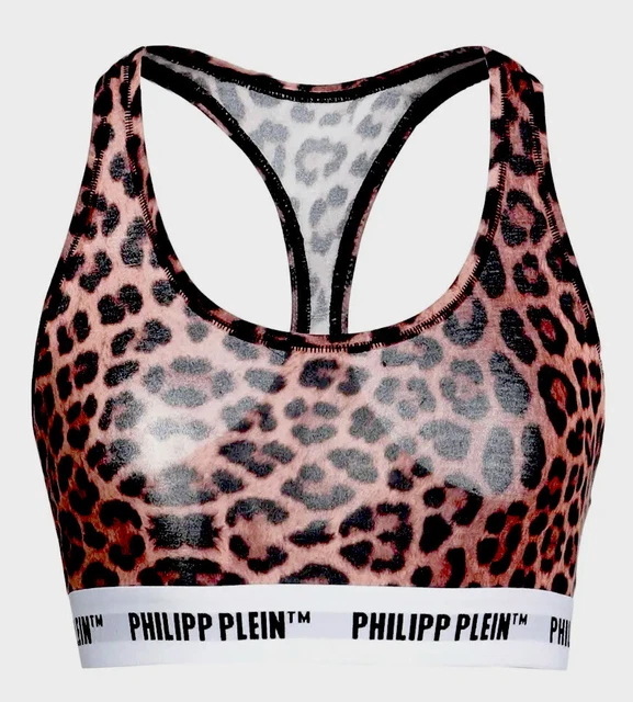 2x PHILIPP PLEIN Sport BH Yoga Fitness Bustier ohne Bügel Leopard  Comfort Bra ✅