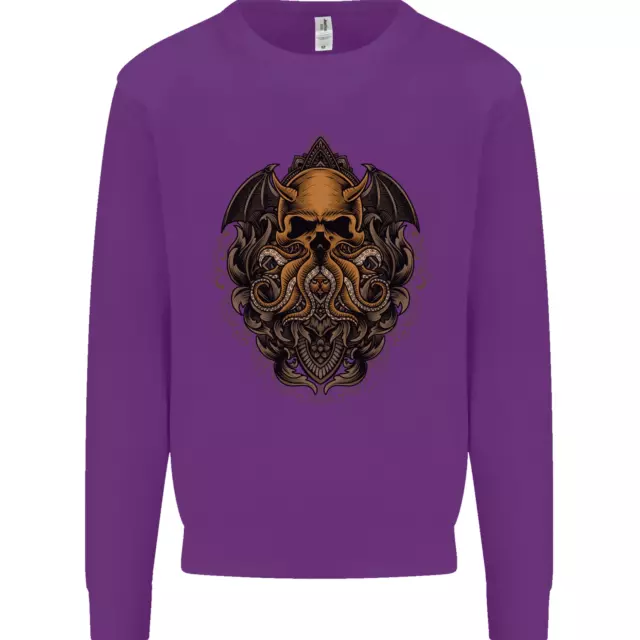 Felpa da uomo Cthulhu Octopus Kraken Devil Skull Demon 9