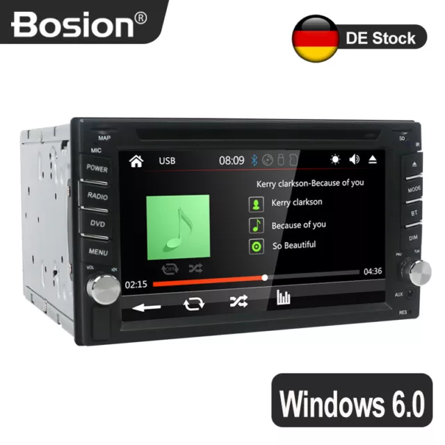 Doppel 2DIN 6.2'' Universal Autoradio GPS NAVI DVD Player RDS FM AM BT USB +KAM
