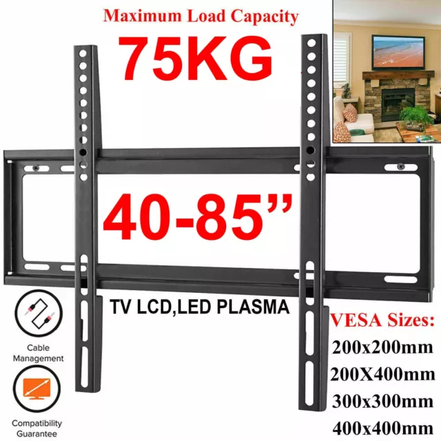 Tv Wall Bracket Mount Slim For 26 30 32 40 42 50 63 80 Inch Flat Lcd Led Plasma