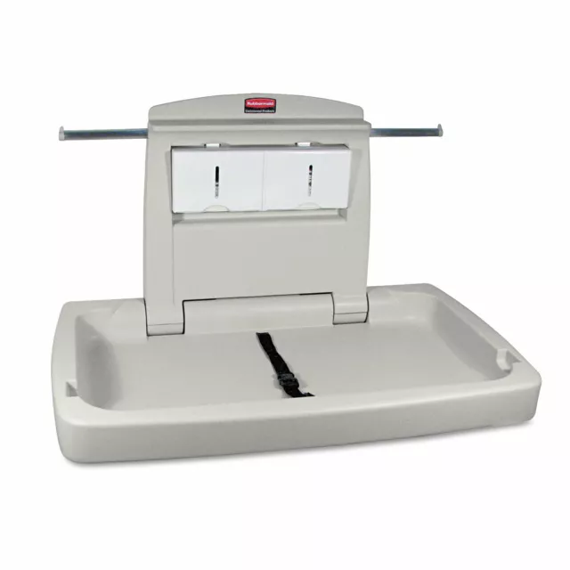 Rubbermaid Commercial Sturdy Station 2 Baby Changing Table Platinum 781888