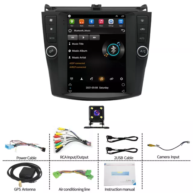 9.7" Android 13 Apple Carplay Car Stereo Gps Radio For Honda Accord 2003-2007 2