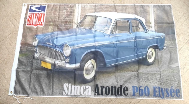 Drapeau Bannière Publicitaire Simca Aronde P60 Elysée - Neuf - Polyester Grand Format