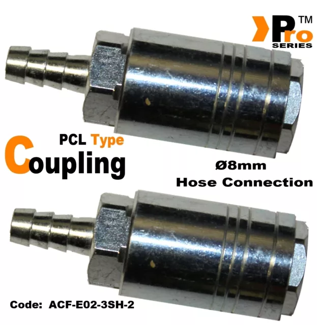 DOPPELPACK - PCL Style Schnellspannkupplung mit Schlauchverbinder Ã ̧8 mm 009