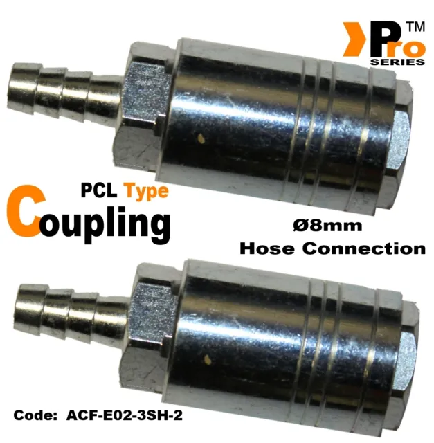 DOPPELPACK - PCL Style Schnellspannkupplung mit Schlauchverbinder Ø8 mm 003