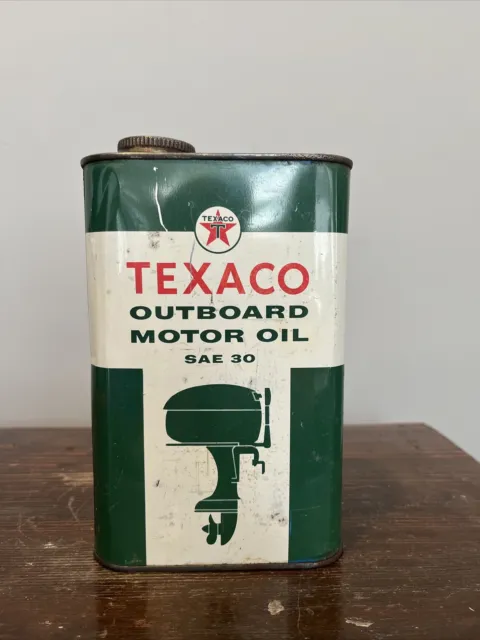Vintage Texaco Outboard Motor Oil 1 Quart Can