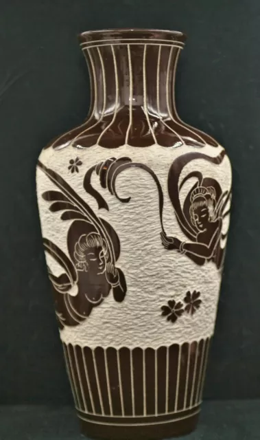 Impressive Large Vintage Chinese Porcelain Vase w/Tang Dynasty Dunhuang Motif