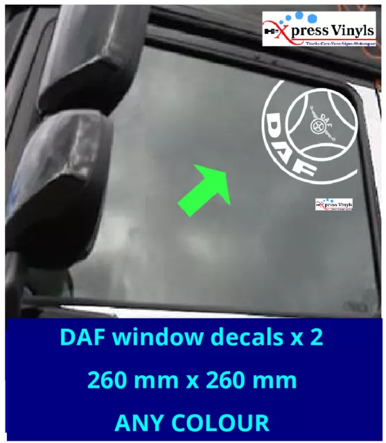 DAF window decals x 2. DAF XG XF XD CF LF truck graphics vinyl stickers