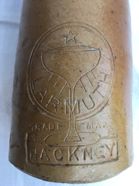 Larmuth Hackney London champagne glass pic lemonade ginger beer bottle 1890-1920