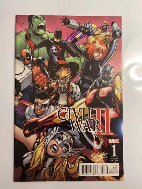 Civil War II #1 Stan Lee Exclusive Variant Ramos Signed Combine/Free Shipping