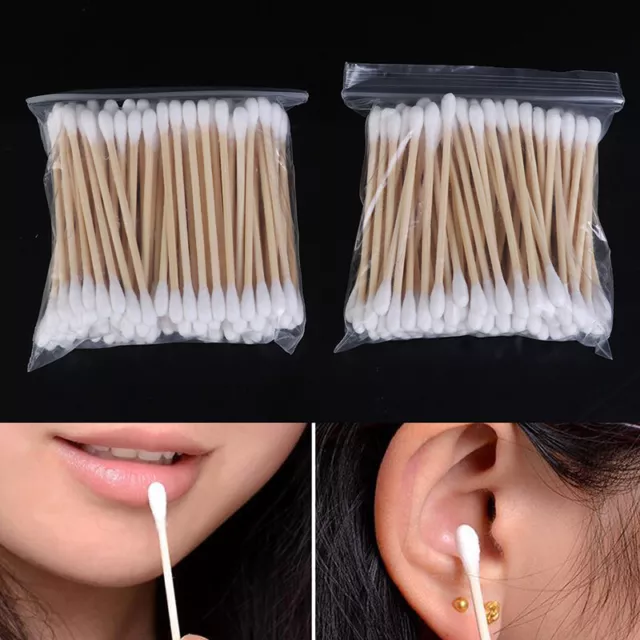 100Pcs Double Head Disposable Makeup Cotton Swab Cotton Buds Daily Cleaning T-wf 7