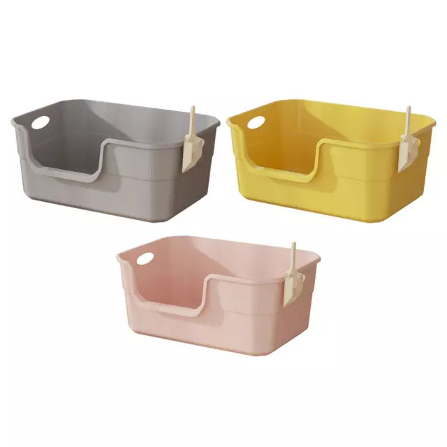 Open Top Pet Litter Tray Cat Sandbox Portable Cat Sand Basin