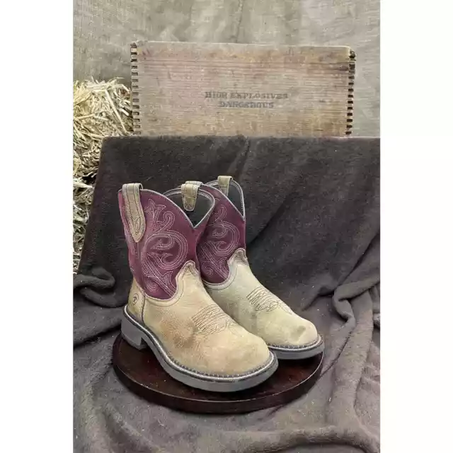 ARIAT FATBABY COWGIRL Western Boots Womens Brown Leather White