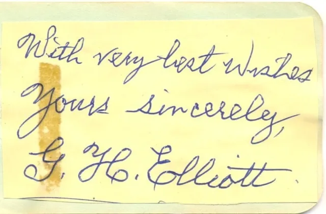 G. H. Elliott signed autograph album page 1950s British music hall singer/dancer