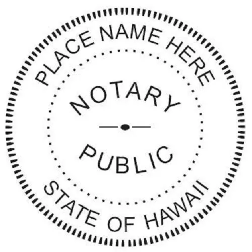State of Hawaii  | Custom Round Self-Inking Notary Public Stamp Ideal 400R
