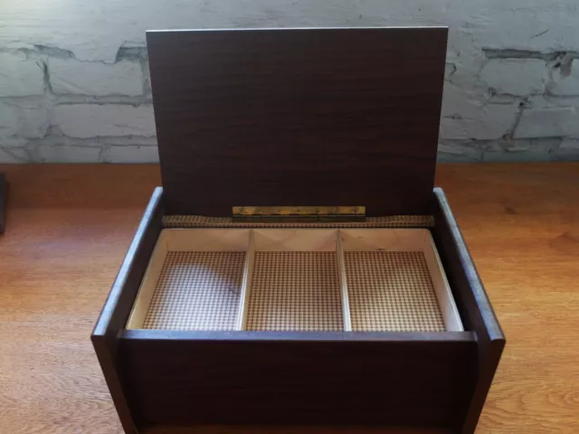 VEB Klingende Täler Nähkasten Nähen Zwota Holz 60er True Vintage 60s sewing box 2