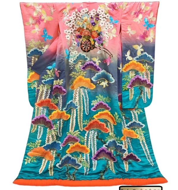 Japanese Kimono Uchikake Wedding Pure Silk  japan 565