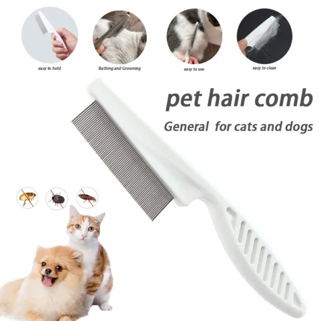 Pet Dog Hair Shedding Grooming Flea Comb Puppy Cat Stainless Pin Brush Tool