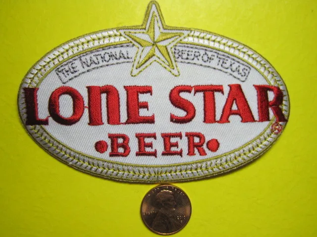 BEER PATCH LONE STAR BEER IRON or SEW ON! (SMALL STAR) TEXAS BREW NATIONAL BEER!