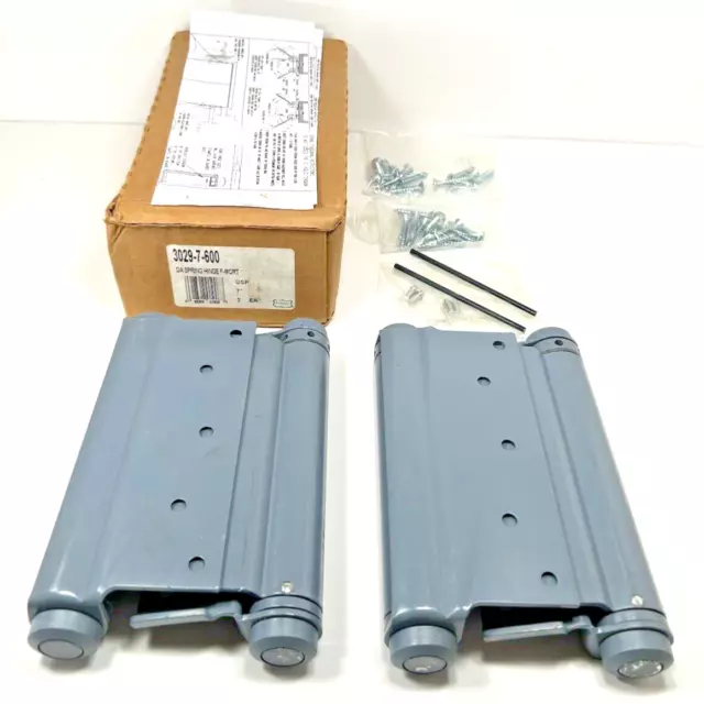 Bommer 3029-7-600 Box of 2 7” Double Action Spring Hinge Full Mortise Heavy Duty