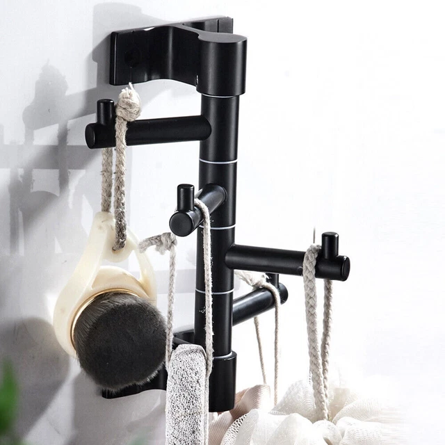 Metal Wall Mounted Rotating Coat Hooks Heavy Duty Clothes Hooks 4 Arm Towel Rack