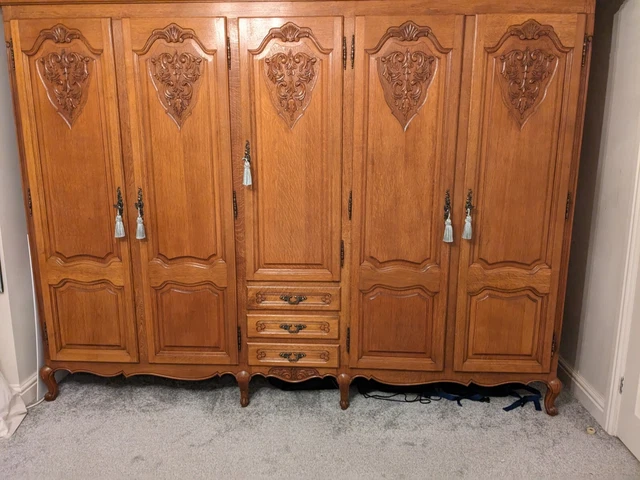 Louis XV Style 5 door Armoire Wardrobe, good condition