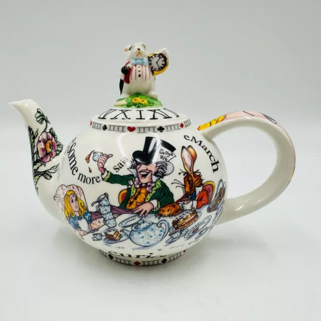 Paul Cardew Alice in Wonderland Mad Hatter Cafe 2 Cups 16 oz Mini Tea Pot Unused