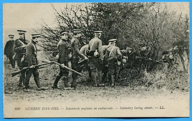CPA : Guerre 1914-1915 - Infanterie anglaise en embuscade